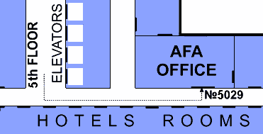 AFA 办公室位于酒店内